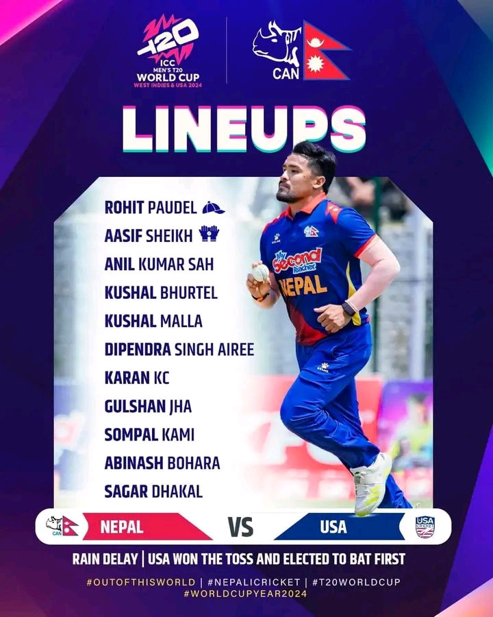 वर्षाका कारण आईसीसी टी20 विश्वकपका नेपालीको वार्मअप खेल स्थगित